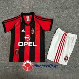 ACミラン ユニフォーム キッズ ホーム 上下セット レトロ 1998-1999