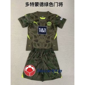 ドルトムント ユニフォーム キッズ 濃い緑色 上下セット GK 2024-2025