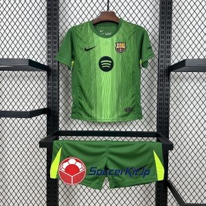 バルセロナ ユニフォーム キッズ 緑 上下セット GK 2025-2026