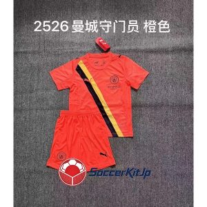 マンチェスター・シティ ユニフォーム キッズ オレンジ 上下セット GK 2025-2026