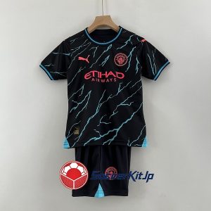 マンチェスター・シティ ユニフォーム キッズ サード 上下セット レトロ 2023-2024