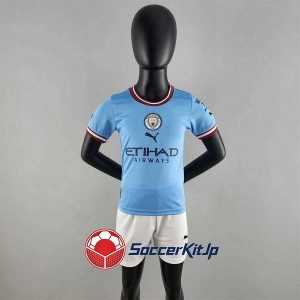 マンチェスター・シティ ユニフォーム キッズ ホーム 上下セット レトロ 2022-2023