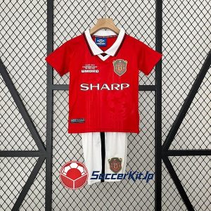 マンチェスター・ユナイテッド ユニフォーム キッズ ホーム 上下セット レトロ 1999-2000