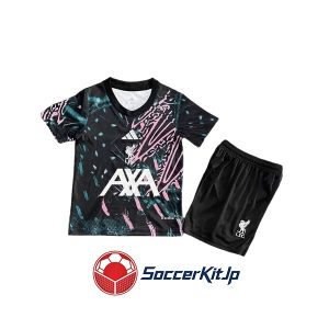 リバプール ユニフォーム キッズ 上下セット 黒 トレーニング ユニフ 2025-2026