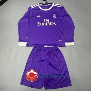 レアル・マドリード ユニフォーム キッズ 上下セット レトロ 長袖 アウェイ 2016-2017
