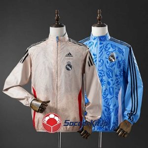 レアル・マドリード 両面 ベージュ白 紺 ウィンドブレーカー 2025-2026